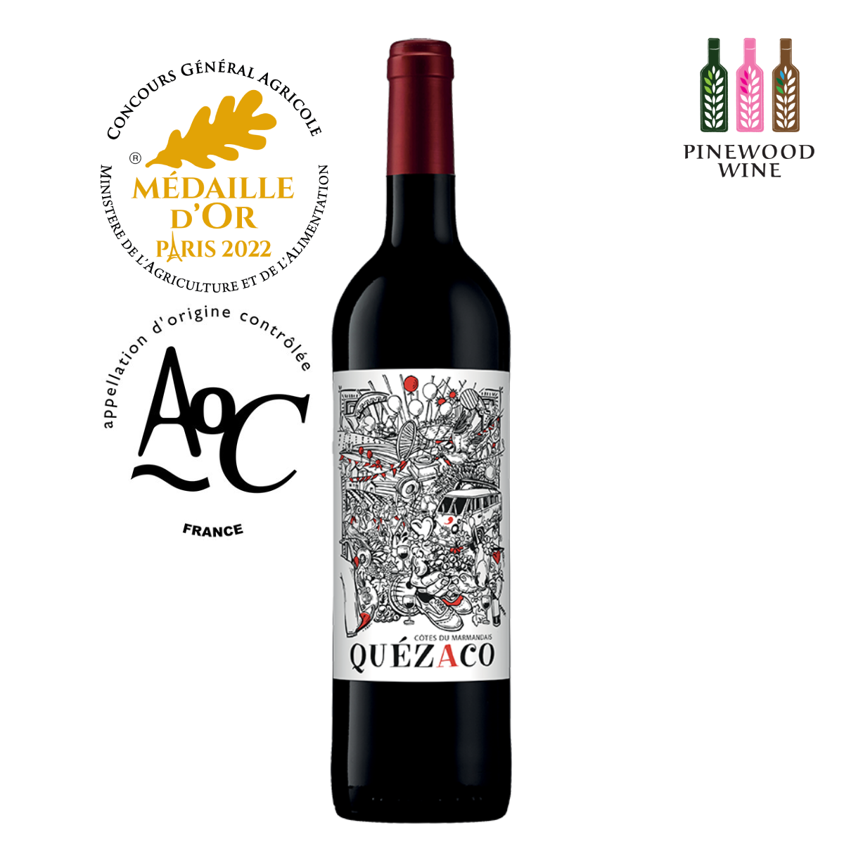 ケザコ ルージュ、AOC コート デュ マルマンデ、2020、750ml