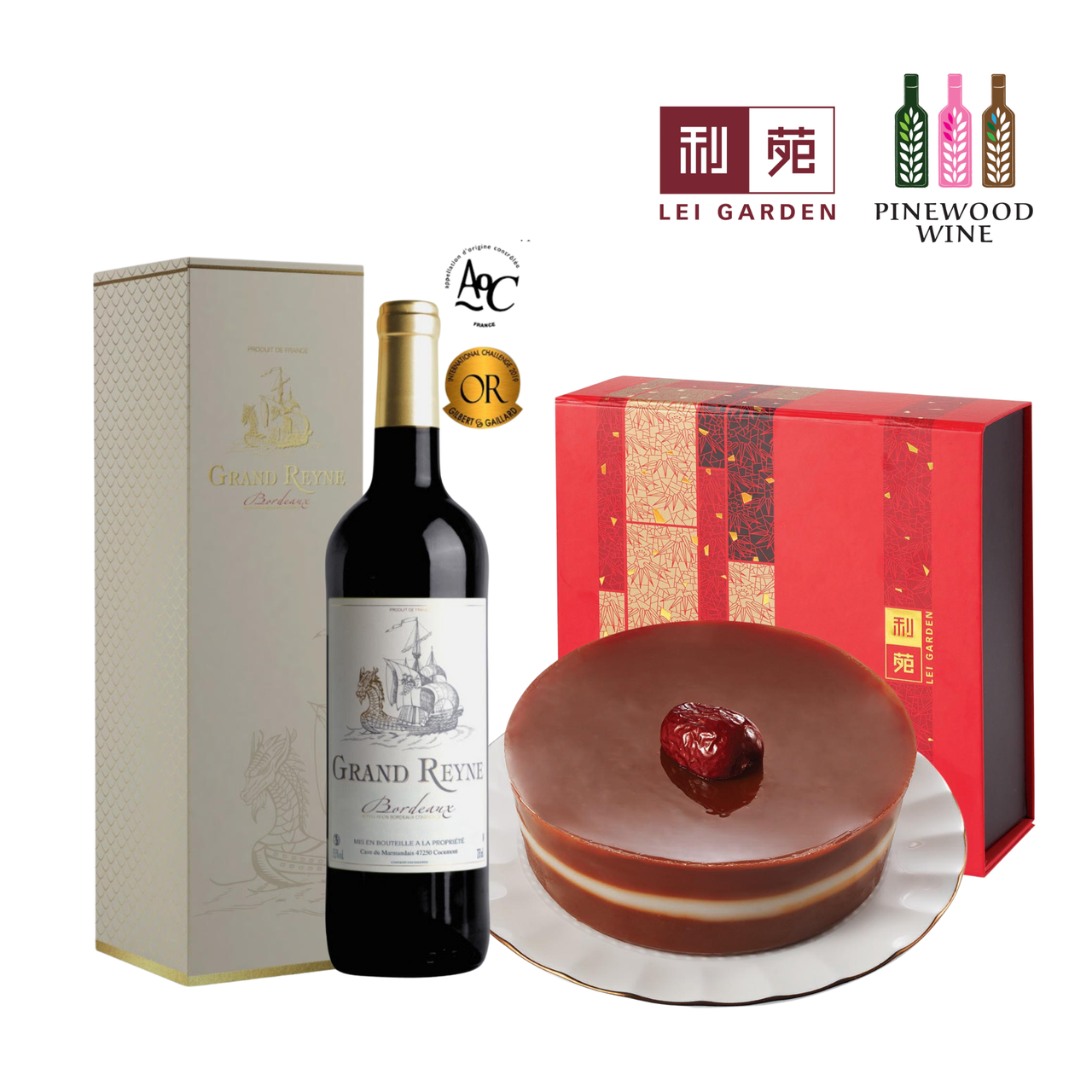 2026 CNY - Lei Garden x Pinewood Wine - Dates Pudding with Wine Pairing Set (Rouge) Voucher