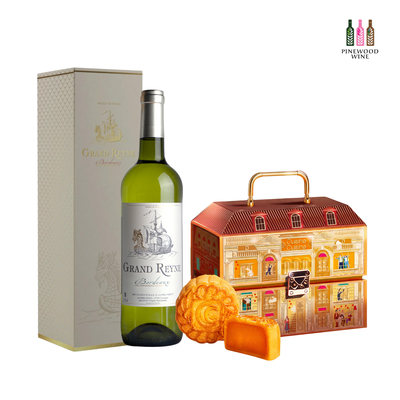 [2026 Mid-Autumn] Cuisine Cuisine "Egg Custard Mini Mooncakes" x "Grand Reyne, AOC Bordeaux Blanc" Voucher 國金軒「金沙奶皇迷你月餅」 x「法國波爾多AOC酒莊金龍船白酒」禮券