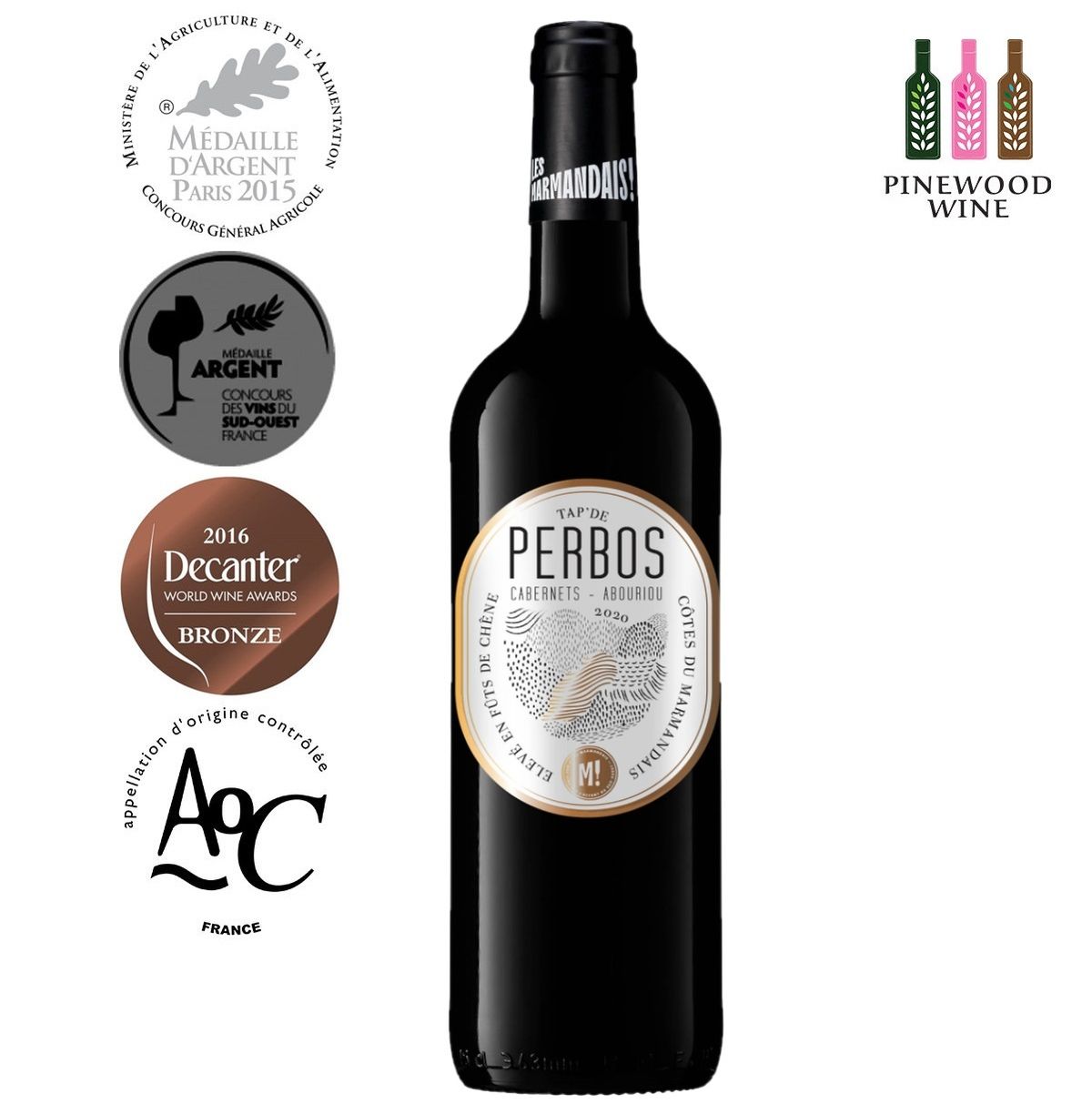 Tap d'e Perbos, AOC Cotes du Marmandais 2020, 750ml - Pinewood Wine