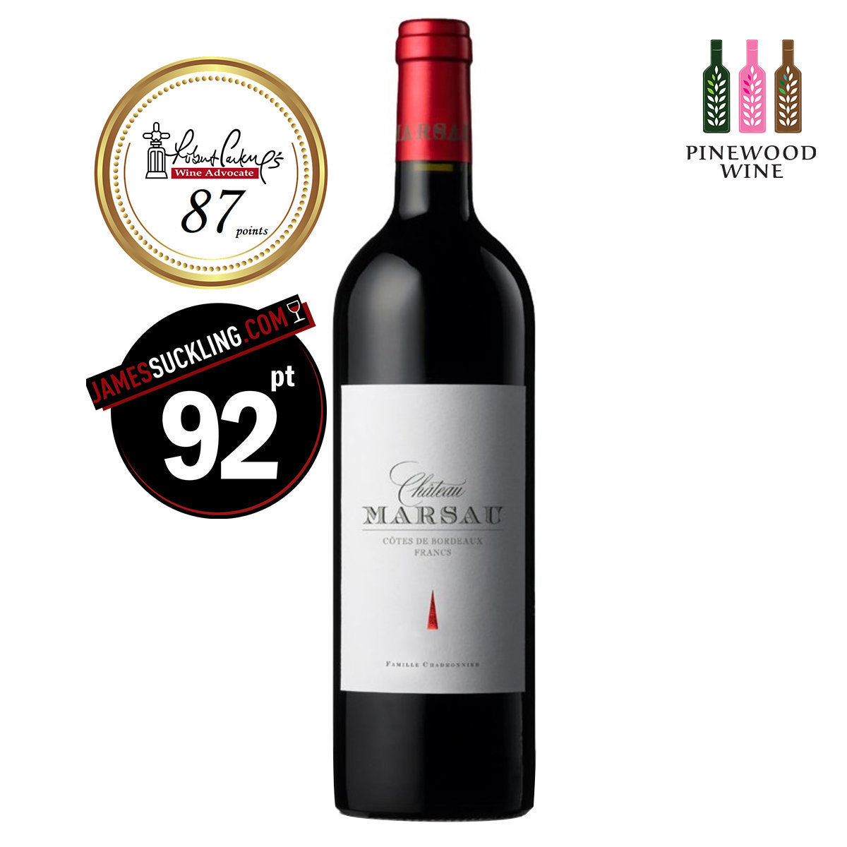 Chateau Marsau, Francs Cotes de Bordeaux, 2014, 750ml - Pinewood Wine