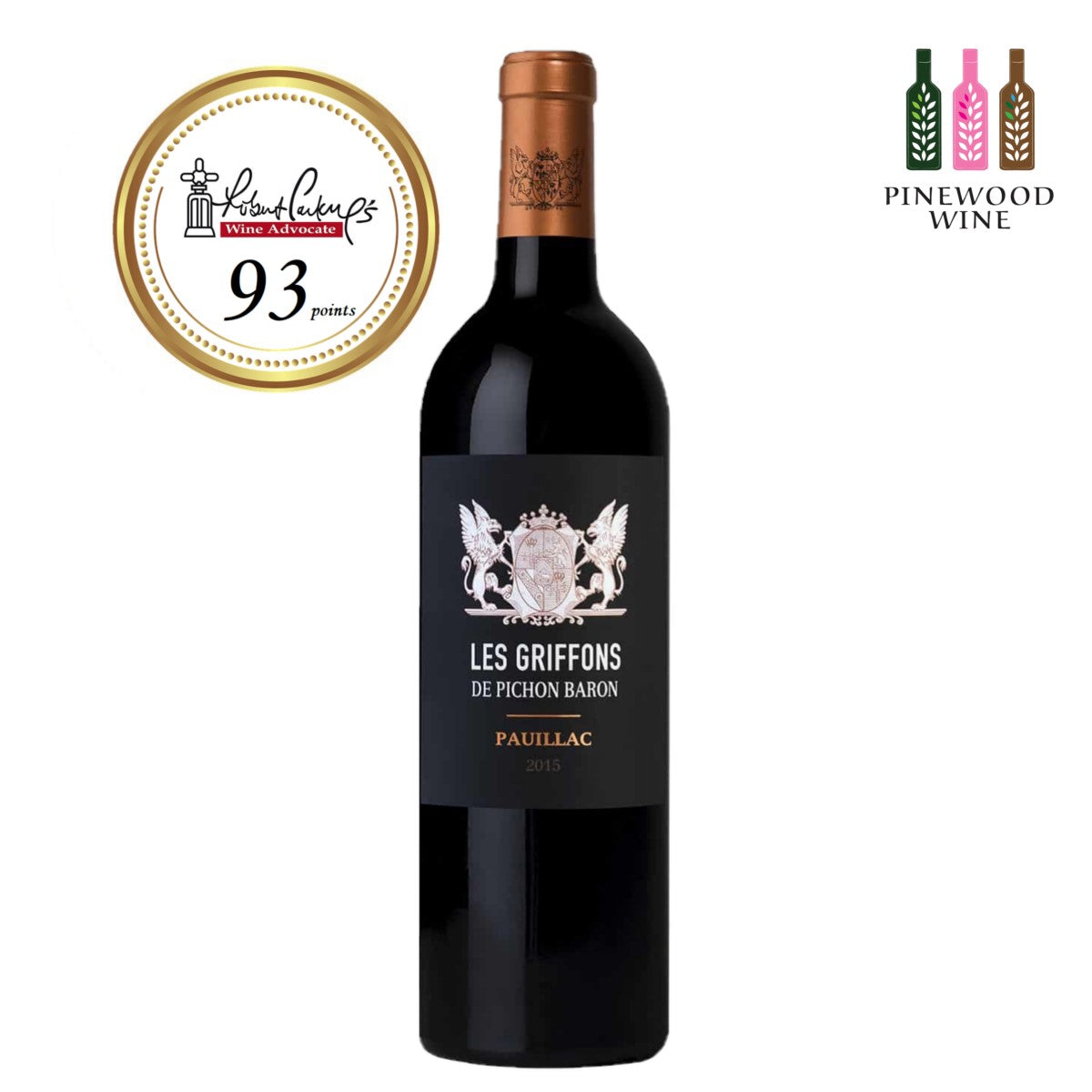 碧尚-朗格維爾城堡 - Les Griffons de Pichon Baron，波雅克 2eme Cru，2015 年，750 毫升