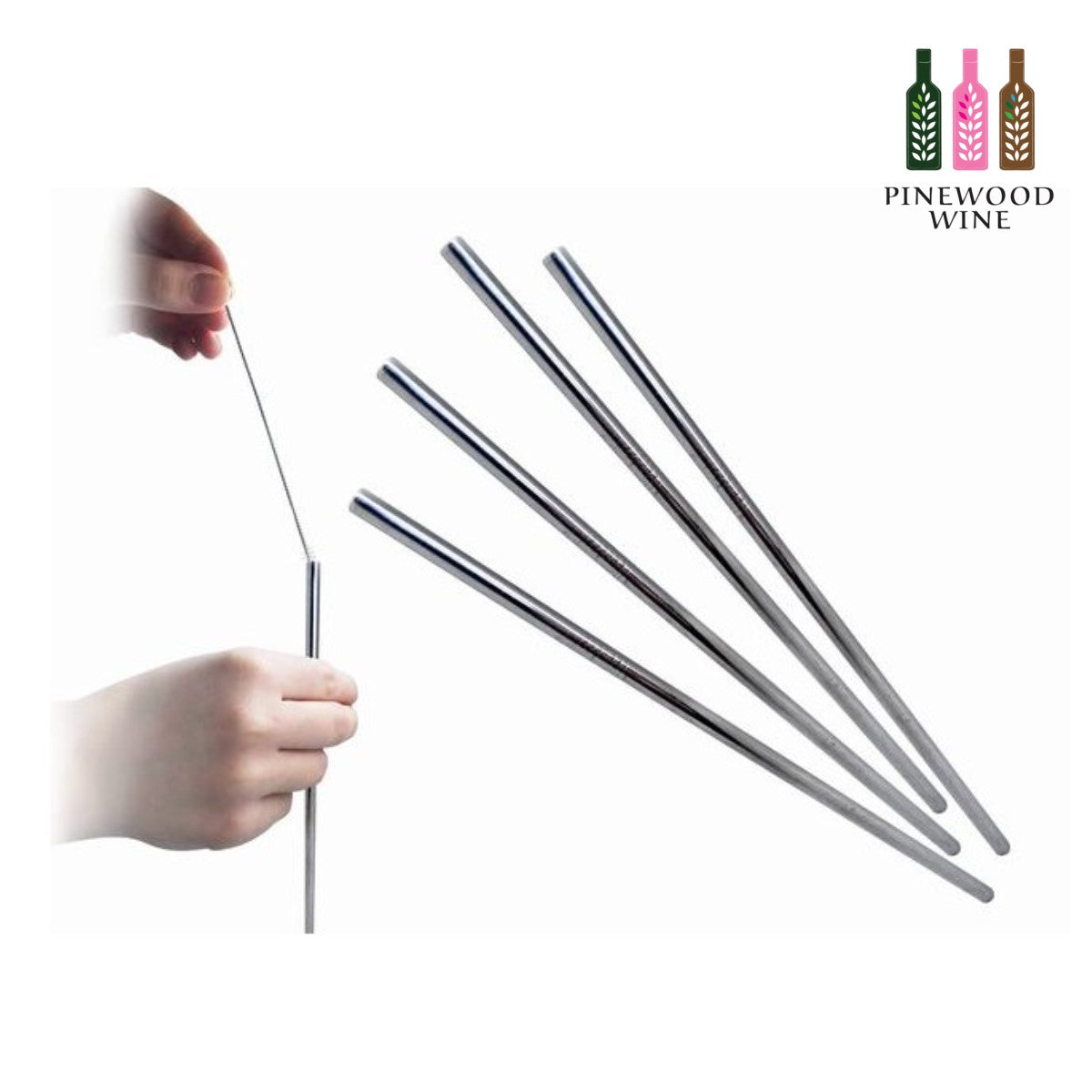 Vin Bouquet - Stainless Steel Straws Set of 4 (Straight)