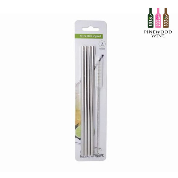 Vin Bouquet - Stainless Steel Straws Set of 4 (Straight)