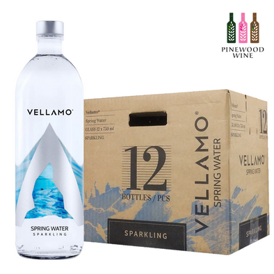 Vellamo Spring Water (Sparkling), 750ml x 12 (Glass bottle)