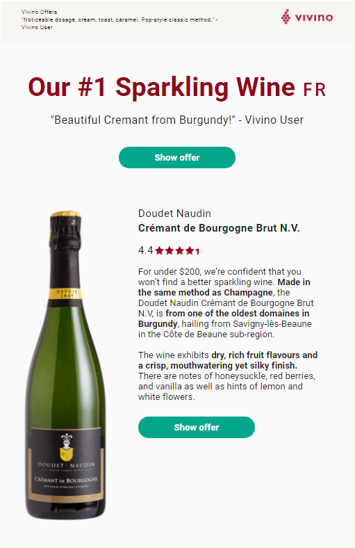 Doudet Naudin - Cremant de Bourgogne Brut NV, 750ml